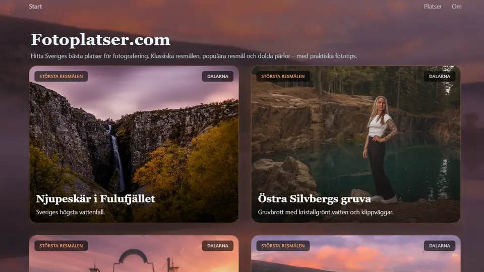 Fotoplatser – webbplats
